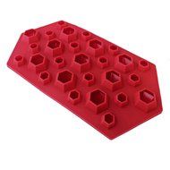 DDLBiz Diamond Mold Ice Cube Tray 27 Cavities Crystal Silicone Ice Mold Candy (Pink) N2
