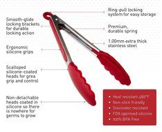 9inch Stainless Steel Utensils Kitchen Tongs Food Clip With Silicone Rubber Tip Bakeware Tools Baking Accessories