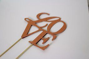 All About Details Copper Love Cake Topper N2