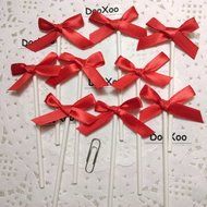 DOOXOO Red Bow Cupcake Toppers - Gender Reveal Party Food Picks Party Picks Baby Shower Toppers Mustache and Bows... N5