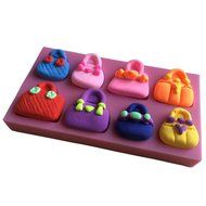 FLY Many Shapes Of Handbag 3D Silicone Cake Molds Cooking Bakware Tools,Pink N4