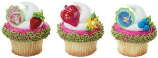 Strawberry Shortcake Cupcake Topper Rings Party Favors - 12 ct