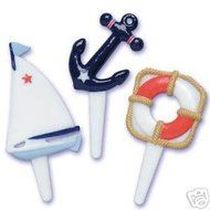 Nautical Sailboat Anchor Ship Ocean Yacht Club (12) Party Cupcake Pics Picks