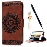 iPhone 6S Plus Case,iPhone 6 Plus Case (4.7") - Wallet Embossed Totem Flower Design Folio PU Leather with Stand... N17