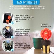 Brewooze 5127904 Reusable Carafe Pod Filter Reusable Cup for Keurig 2.0 K500, K400, K300, K200, Pack of 2, Gold N3