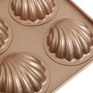 MyLifeUNIT 6 Cups Scallop Shaped Madeleine Pan, Non-Stick Carbon Steel Madeleine Mold