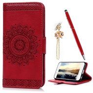 iPhone 6S Plus Case,iPhone 6 Plus Case (4.7") - Wallet Embossed Totem Flower Design Folio PU Leather with Stand... N20