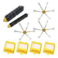 LOOYUAN Hepa Filters &amp; Bristle Brush &amp; Flexible Beater Brush &amp; 6-Armed Side Brush Pack Kit for iRobot Roomba 700...