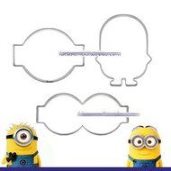 Anyana 3 pcs set Minions Stainless Steel Cookie Cutter Cake Mould Tool Kitchen Tool Sugar Paste Baking Mould Cookie...