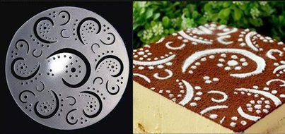 Lautechco 4Pcs/Set DIY Birthday Cake Spray Mold Decorating Heart Flower Screen Printing Film Coffee Tiramisu Decorating...