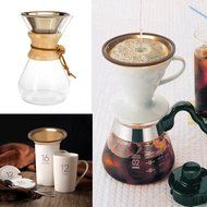 Titanium Coated Gold Coffee Dripper Premium 18/10 Stainless Steel Pour Over Cone Coffee Filter Permanent Reusable... N4