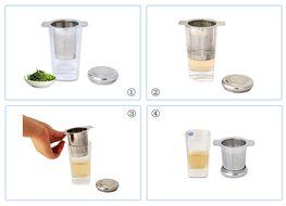 Joyoldelf Stainless Steel Tea Infuser Strainer Filter with Anti Slip Handles and Lid N7