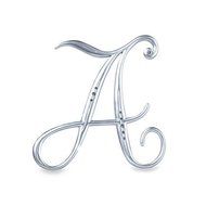 Lillian Rose 4.5-Inch Rhinestone, Large, Monogrammed Letter A, Silver