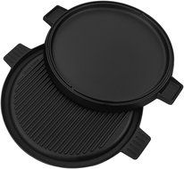 Cast Iron Griddle Pizza Pan - Pre Seasoned Grill (New Design), Black by Utopia Kitchen N8