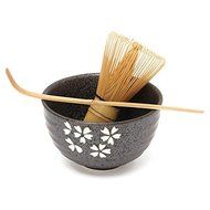 3pcs Sets Tea Ceremony Matcha Ceramic Tea Bowl Bamboo Tea Scoop Matcha Whisk - No4