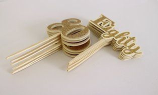 All About Details Gold Eighty Cupcake Toppers, Set of 12
