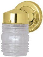 Westinghouse 66884 Single Lamp Jelly Jar Wall Fixture - Polished Brass Finish