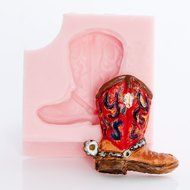 Silicone Cowboy Boot Mold Make Your Own Western Chocolate, Fondant, Candy, Mints, Resin, Clay. Mold creates a...