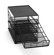 Lipper International 8670 Three-Tier In Cabinet Coffee Drawer, Black Mesh N2