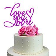 Sugar Yeti Made In USA Wedding Cake Topper Love You More #20 Gold Mirror N4