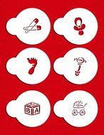 Designer Stencils C192 Baby Candy/Cookie Stencils, Small, Beige/Semi-Transparent