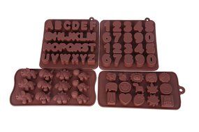 Juvale Silicone Dinosaur Chocolate Hard Candy Mold Set Heat Resistant - 4 Piece Set 8 x 4.25 x .5 inches.