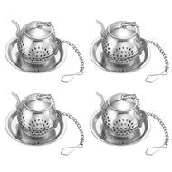 Accmor Tea Infuser - Stainless Steel Loose Leaf Tea Strainer with Chain and Drip Trays - Tea Filters for Rooibos... N2