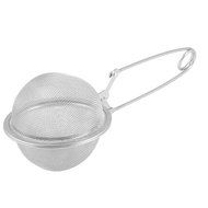 Sonline Stainless Steel 65mm Dia Snap Handle Sphere Mesh Tea Ball Infuser Spice Strainer