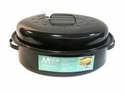 Maer Enamel Oval Roaster With Lid