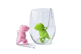 Altarmoss Tea Rex Dinosaur Tea Infuser - 100% Food Grade Silicone Tea Infuser (Set of 2, Green, Pink) N9