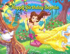 Beauty and the Beast Aurora Edible Image Photo Cake Frosting Icing Topper Sheet Personalized Custom Customized...
