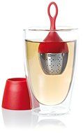 AdHoc Floating Tea Egg, Infuser with Stand, Ready to Use, Stainless Steel / Nylon Red, 13 cm, TE09 N2