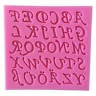 FLY 26 English Letters Fondant Silicone Cake Mold Cooking Tools,Pink N2