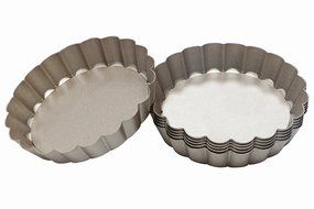 Webake 4 Inch Quiche Pans Removable Bottom Mini Tart Pans Set of 6 N5