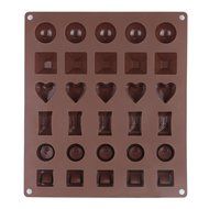 Webake 30-Cavity Silicone Chocolate Candy Mold Six Shapes (Purple, 1 pcs) N2