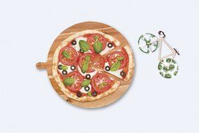 Pizza Cutter - Bicycle Pizza Cutter: Black &amp; Yellow N6