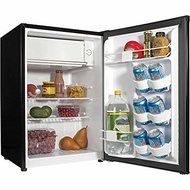Haier 2.7 cu ft Refrigerator, features a space-saving design with a spacious interior /black