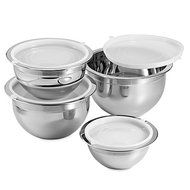 Professional Grade 4-Piece Mixing Bowl Set in Stainless Steel by Oggi