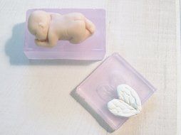 Set of Two Silicone Molds Tiny Baby and Tiny Angel Wings Handmade Supply N5