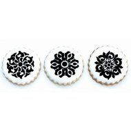 Sher FOUR-C Cup Cake Stencils Cookie And Coffee Stencils Set Color White,3PCS/Set N2