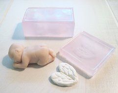 Set of Two Silicone Molds Tiny Baby and Tiny Angel Wings Handmade Supply N7