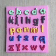 Sher Lowercase Letters Shaped Fondant Cake Chocolate Silicone Mold, Decoration Tools Bakeware