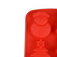 inkint 6 Capacity Silicone Fondant Cake Mold Christmas Trees Snowmen Bell Bear Shape Cake Pudding Chocolate Making...