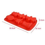 inkint 6 Capacity Silicone Fondant Cake Mold Christmas Trees Snowmen Bell Bear Shape Cake Pudding Chocolate Making... N2