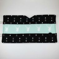 French Press Cozy, Cafetiere Cosy, Deer Decor, Black and Mint Green N2