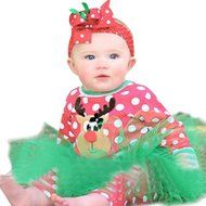 Sleepwear ,BeautyVan Newborn Baby Christmas Tree Printed Long Sleeve Top Shirt+Pants Outfits Set (100, Pink) N6