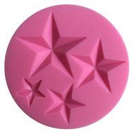 LYNCH 4 Size Stars Shapes 3D Silicone Fondant Mold for Wedding Decoration,Pink