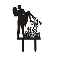 Ecape Acrylic Wedding Cake Topper Wedding Monogram Mr and Mrs Cake Topper With Maple Leaf N23