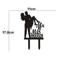 Ecape Acrylic Wedding Cake Topper Wedding Monogram Mr and Mrs Cake Topper With Maple Leaf N24