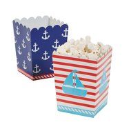 Nautical Sailor Mini Popcorn Boxes - 24 ct